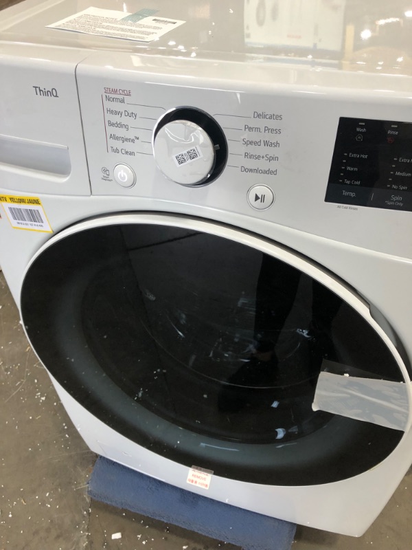 Photo 7 of ***PARTS ONLY*** MAKES LOUD NOISES, LG Electronics 27 in. 4.5 cu. ft.Ultra Large Capacity White Front Load Washer with Steam and Wi-Fi Connectivity