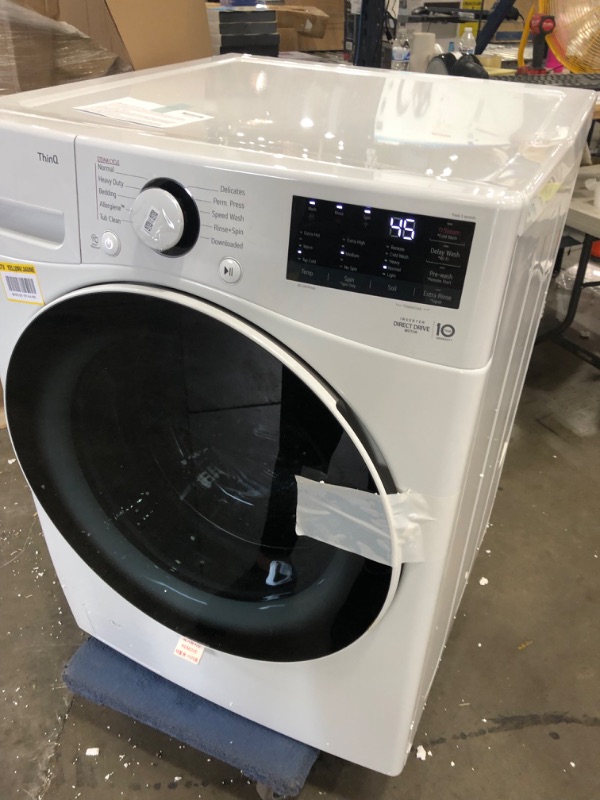 Photo 23 of ***PARTS ONLY*** MAKES LOUD NOISES, LG Electronics 27 in. 4.5 cu. ft.Ultra Large Capacity White Front Load Washer with Steam and Wi-Fi Connectivity