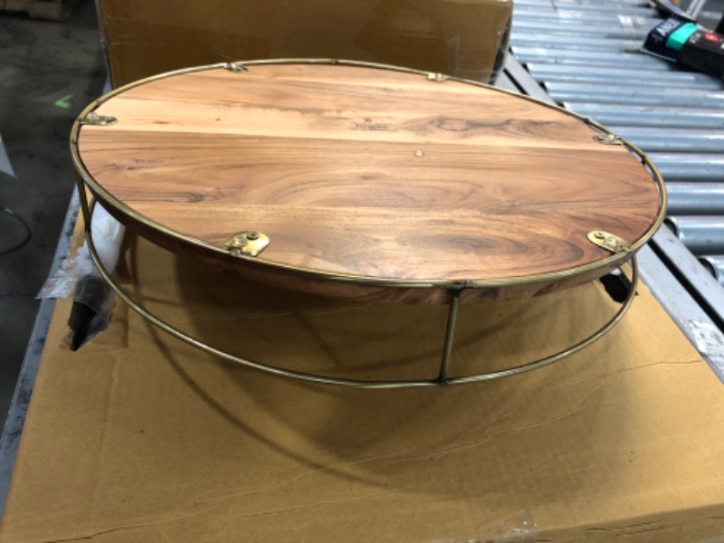 Photo 3 of 16" Round Wood and Wire Tray - Hearth & Hand™ with Magnolia

