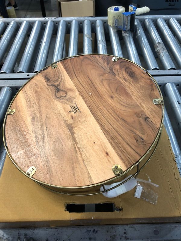 Photo 3 of 16" Round Wood and Wire Tray - Hearth & Hand™ with Magnolia
