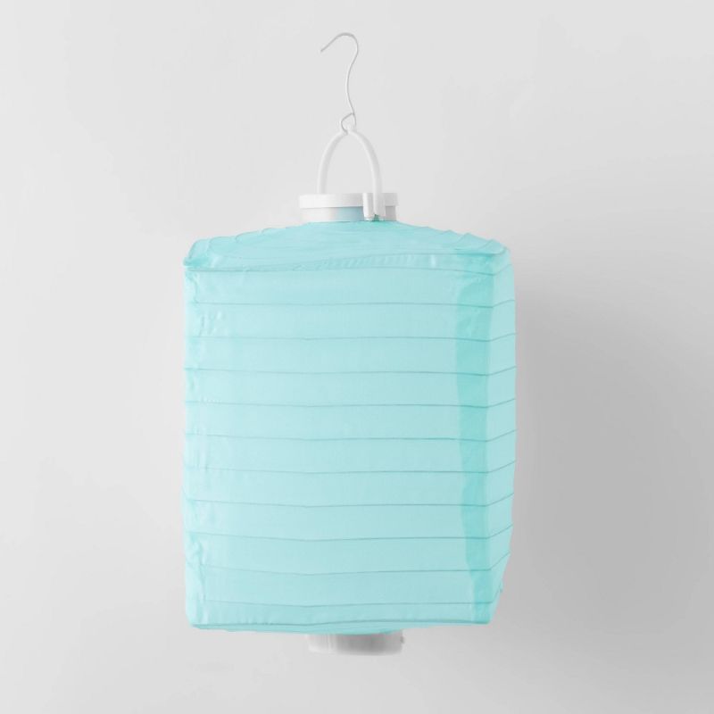 Photo 1 of 2 PACK- LED Nylon Rectangle Lantern with Timer - Aqua - Sun Squad™
