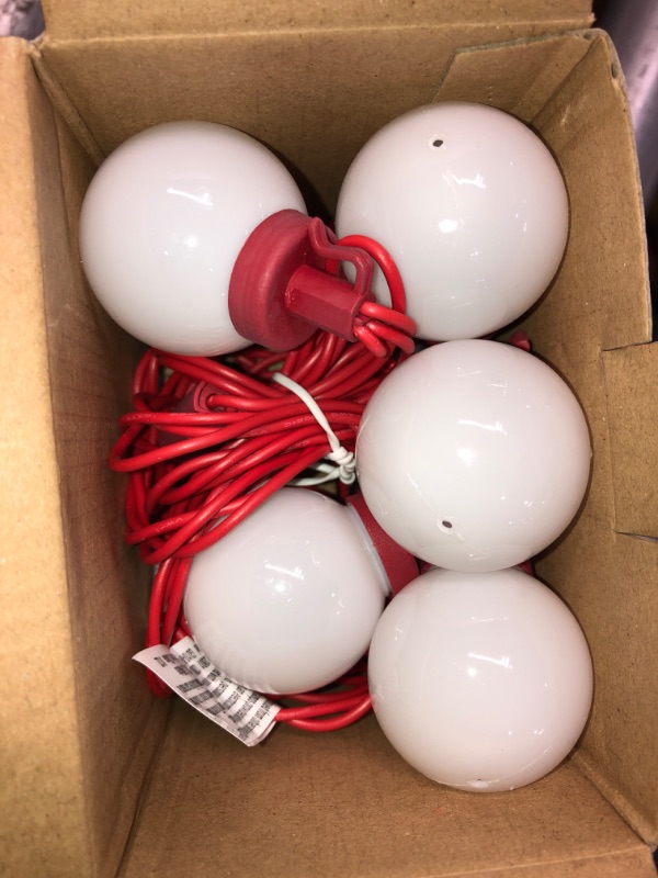 Photo 2 of 10lt LED Frosted Globes with Red Wire - Sun Squad™
