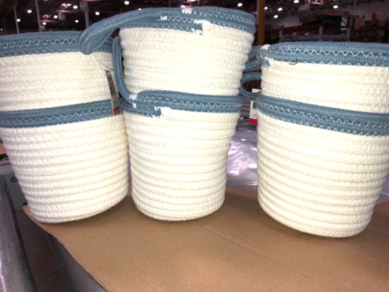 Photo 2 of 3 PACK- HANGING ROPE BASKET BLUE -2 PIECES 