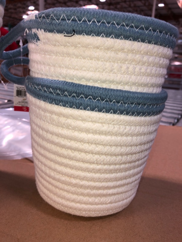 Photo 1 of 3 PACK- HANGING ROPE BASKET BLUE -2 PIECES 