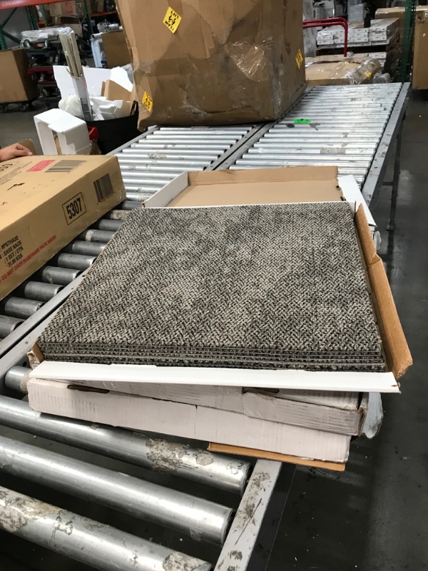 Photo 2 of 3 CASES OFTria Gray Residential/Commercial 19.68 in. x 19.68 Peel and Stick Carpet Tile (8 Tiles/Case)21.53 sq. ft.
