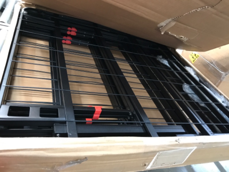 Photo 1 of Amazon Basics Foldable, 18" Black Metal Platform Bed Frame with Tool-Free Assembly, No Box Spring Needed - King
