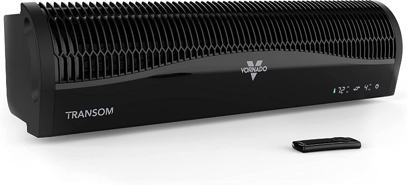 Photo 1 of Vornado TRANSOM Window Fan with 4 Speeds, Remote Control, Reversible Exhaust Mode, Weather Resistant Case, Black, Whole Room
