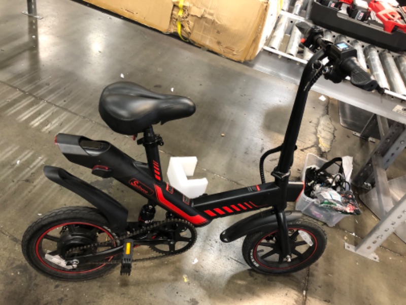 Photo 4 of Electric Bicycle, Sailnovo 14'' Electric Bike for Adults and Teenagers with 18.6MPH 45Miles Waterproof Folding Electric Bike with Removable 36V 10.4Ah Lithium-Ion Battery Throttle & Pedal Assist
