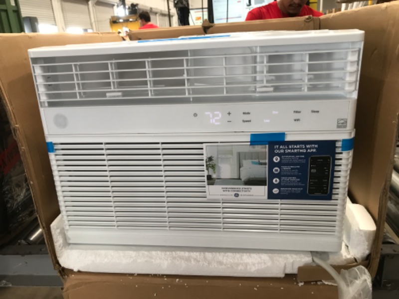 Photo 2 of GE Window Air Conditioner 14000 BTU, Wi-Fi Enabled, Energy-Efficient Cooling for Large Rooms, 14K BTU Window AC Unit with Easy Install Kit, Control Using Remote or Smartphone App 21.34 x 20.16 x 15.08 inches

