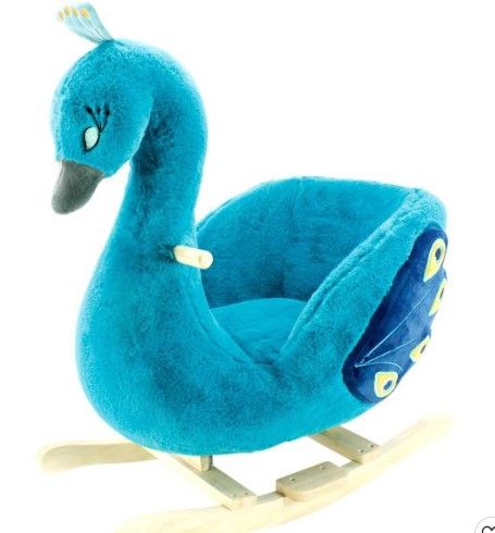 Photo 1 of Soft Landing Joyrides Peacock Children's Rocker 16 Inches (H) x 24 Inches (W) x 14 Inches (D)

