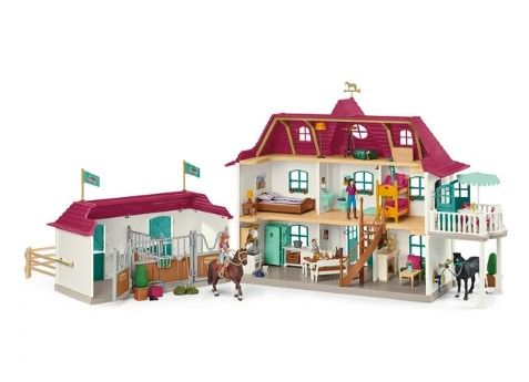 Photo 1 of Schleich Horse Club Lakeside Country House and Stable 2021 Toy Playset 37.80 x 9.45 x 16.54 Inches


