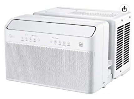 Photo 1 of ***PARTS ONLY***  Midea 8,000 BTU U-Shaped Smart Inverter Window Air Conditioner–Cools up to 350 Sq. Ft., Ultra Quiet with Open Window Flexibility, Works with Alexa/Google Assistant, 35% Energy Savings, Remote Control
19.17"D x 21.97"W x 13.46"H
