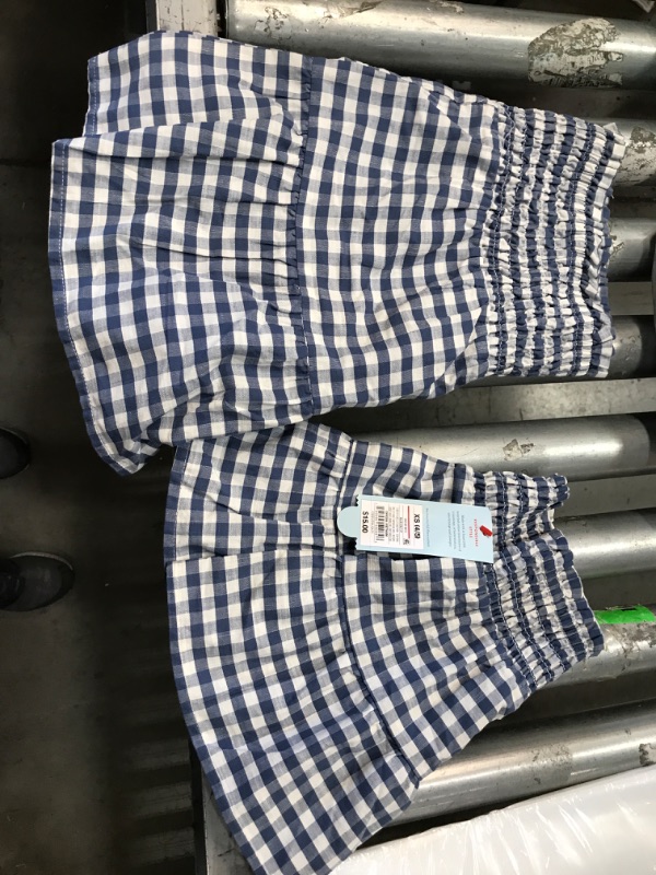 Photo 1 of 2 PACK: Girls' Gingham Tiered Skirt - Cat & Jack™ Blue XS (14/16) & XL (4/5)


