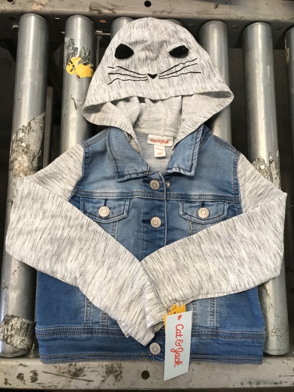 Photo 1 of Cat & Jack girls layered jean jacket M (7/8)