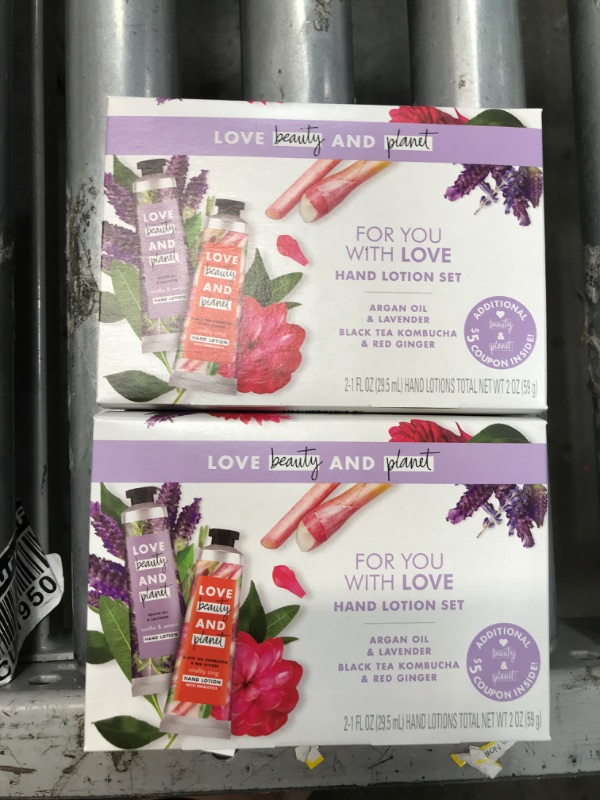 Photo 2 of 2 SETS: Love Beauty and Planet Argan Oil and Lavender, Black Tea Kombucha and Red Ginger Hand Lotion Set - 1oz/2ct

