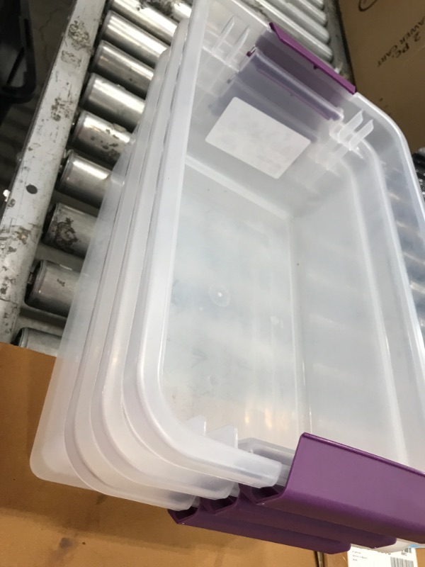 Photo 3 of **MISSING LIDS** **SET OF 3** Sterilite Clearview Storage Box with Latched Lid 17531712 - 15 Qt. 17"L X 11-1/8"W X 6-1/2"H - Pkg Qty 12
