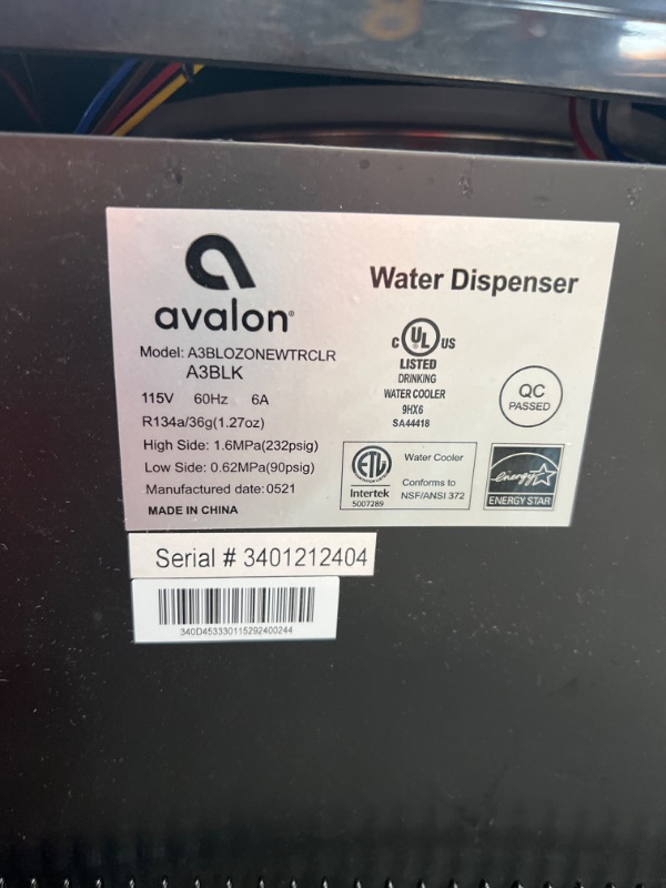 Photo 5 of Avalon A3BLK Self Cleaning Bottom Loading Water Cooler Dispenser, 3 Temperature-UL/Energy Star Approved-Black Stainless Steel
