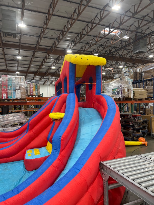 Photo 3 of Banzai Hydro Blast Water Park, Length: 16 ft, Width: 16 ft, Height: 10 ft, Inflatable Outdoor Backyard Water Slide Splash Toy
