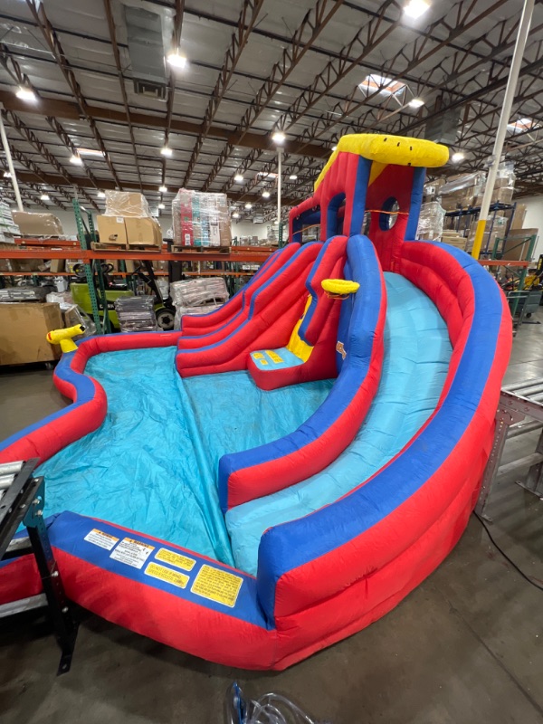 Photo 2 of Banzai Hydro Blast Water Park, Length: 16 ft, Width: 16 ft, Height: 10 ft, Inflatable Outdoor Backyard Water Slide Splash Toy
