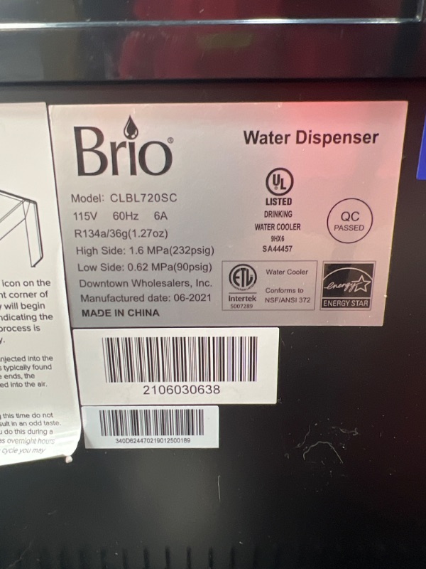 Photo 6 of Brio Moderna Bottom Load Water Cooler Dispenser - Tri-Temp, Adjustable Temperature, Self-Cleaning, Touch Dispense, Child Safety Lock, Holds 3 or 5 Gallon Bottles, Digital Display and LED Light
