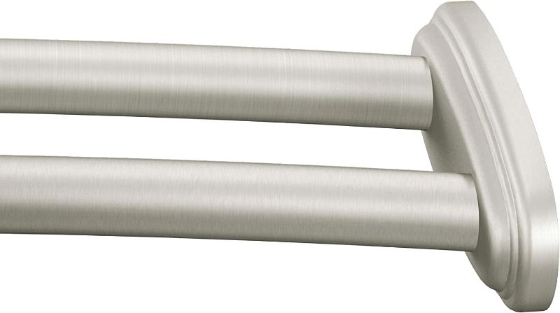 Photo 1 of **MISSING SREWS**
Moen DN2141BN 60-Inch Adjustable Stainless Steel Double Curved Shower Rod, Brushed Nickel
