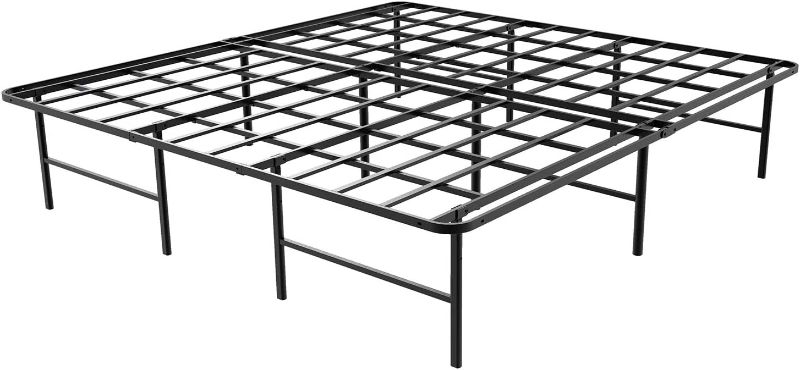 Photo 1 of 45MinST 16 Inch Platform Bed Frame/2 Brackets Included/ Mattress Foundation/3000LBS Heavy Duty/Extremely Easy Assembly/Box Spring Replacement/Quiet Noise-Free, Queen/Cal King(Queen)
