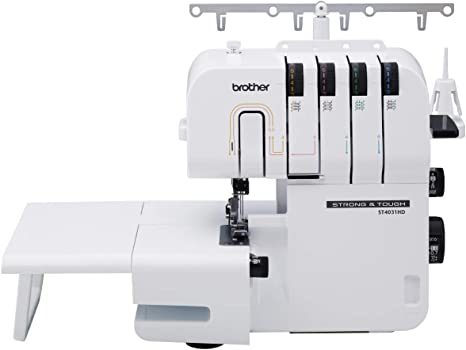 Photo 1 of Brother ST4031HD Serger, Strong & Tough Serger, 1,300 Stitches Per Minute, Durable Metal Frame Overlock Machine, Large Extension Table, 3 Included Accessory Feet
