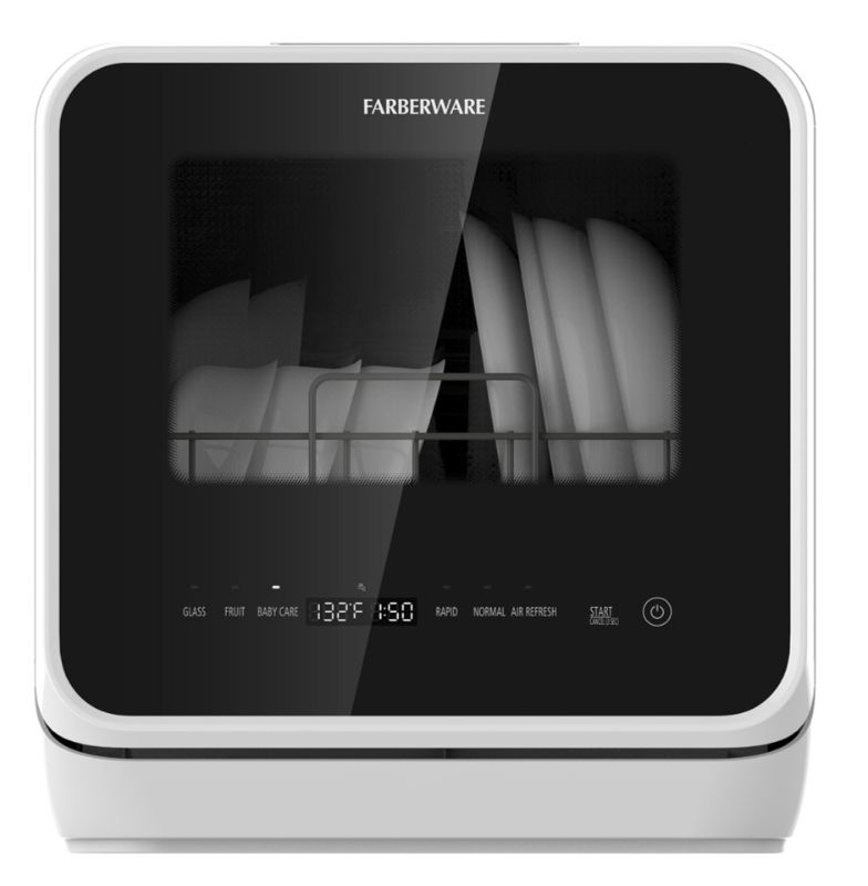 Photo 1 of Farberware Professional FDW05AS Counter-Top Dishwasher, White/Matte Black
