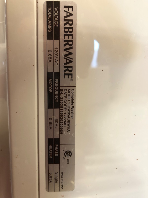 Photo 2 of Farberware Professional FDW05AS Counter-Top Dishwasher, White/Matte Black
