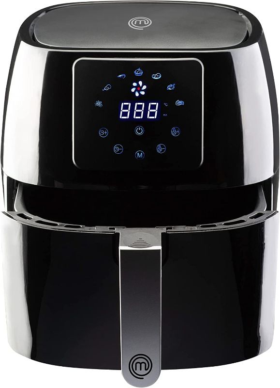 Photo 1 of **PARTS ONLY *** MasterChef AirFryer 4.75 Qt Compact Air Fryer with Digital Display, 7 Simple Cooking Presets & Fully Adjustable Temperature, Easy Clean Detatchable Basket, 1400W, 4.5 Liter, For 2-4 People, Black
(DOES NOT TURN ON )