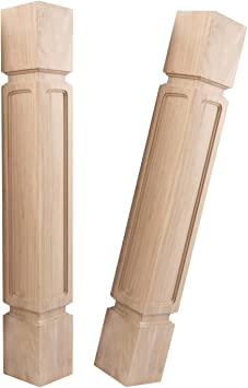 Photo 1 of 35 1/2-inch H 3 1/2-inch W 3 1/2-inch D Cabinet Columns, La Vane Set of 2 Unfinished Square Rubber Wood Replacement Countertop Legs for Large Dining Table & Kitchen Table
