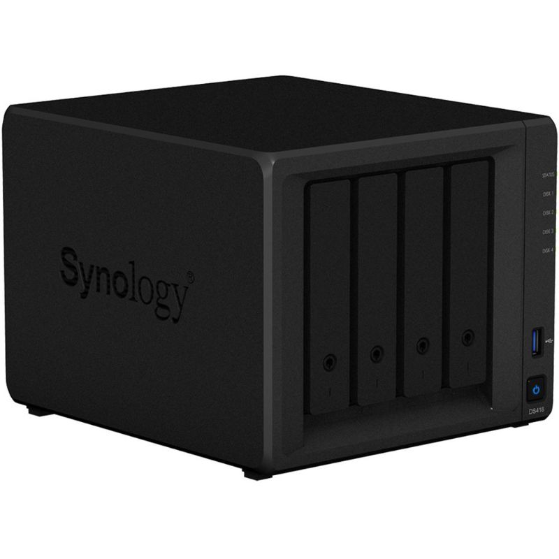 Photo 1 of Synology Powerful 4-bay NAS for Home and Office Users - Realtek Quad-core (4 Core) 1.40 GHz - 4 X HDD Supported - 40 TB Supported HDD Capacity - 4 X
