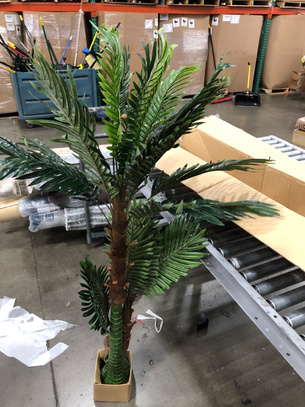 Photo 3 of AMERIQUE Gorgeous 6 Feet Triple Tropical Palm Artificial Plant Tree with Standable Trunk, Real Touch Technology, with UV Protection, Green