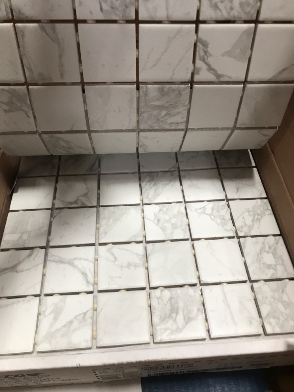 Photo 3 of 2PC-Marazzi EpicClean Milton Arabescato Marble 12 in. x 12 in. Glazed Ceramic Mosaic Tile (1 sq. ft. / piece)