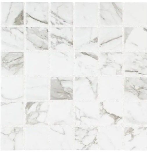 Photo 1 of 2PC-Marazzi EpicClean Milton Arabescato Marble 12 in. x 12 in. Glazed Ceramic Mosaic Tile (1 sq. ft. / piece)