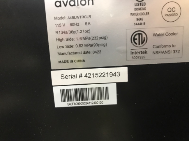 Photo 6 of Avalon Bottom Loading Water Cooler Water Dispenser with BioGuard- 3 Temperature Settings - Hot, Cold & Room Water, Durable Stainless Steel Construction, Anti-Microbial Coating- UL/Energy Star Approved
