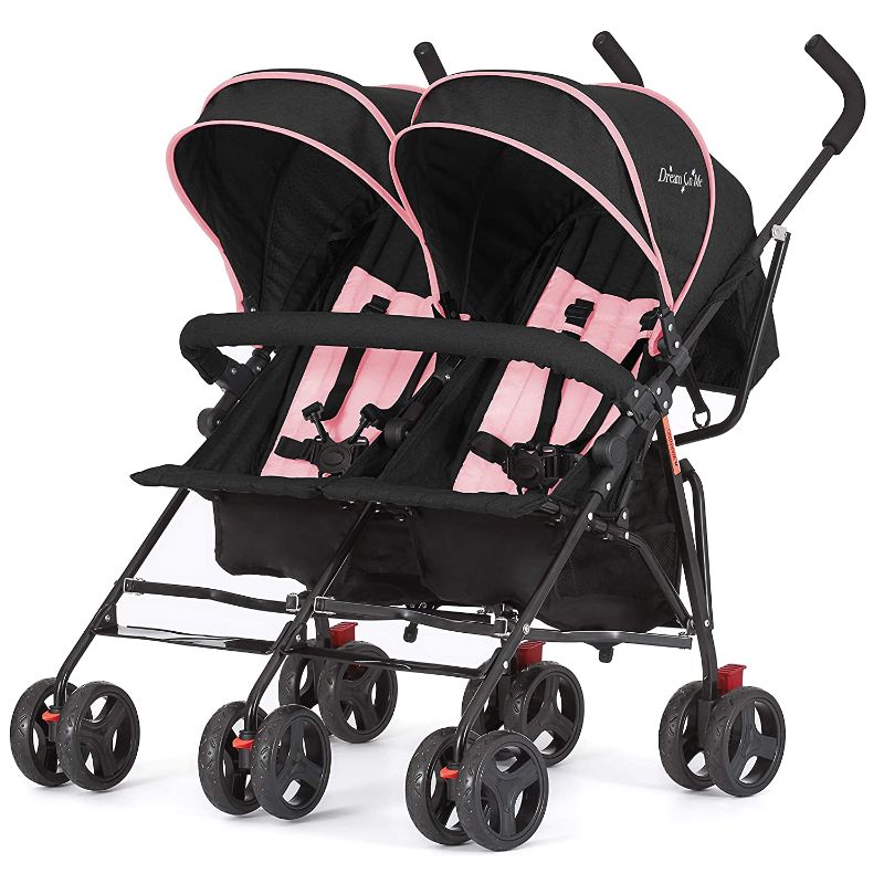 Photo 1 of Dream On Me Volgo Twin Umbrella Stroller, Pink
