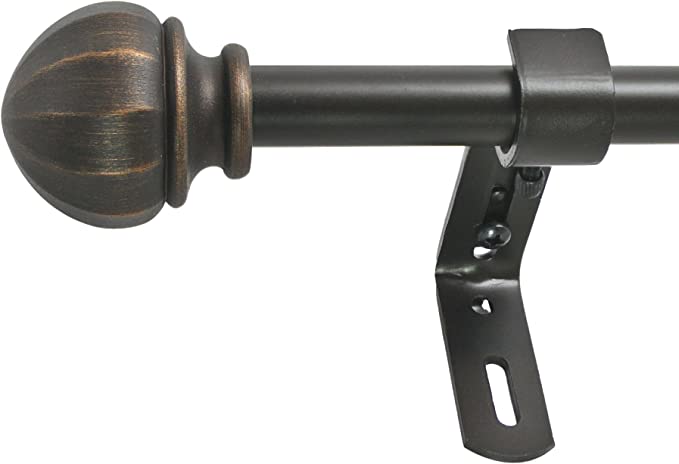 Photo 1 of Decopolitan 5/8" Facet Ball Curtain Rod Set, 26 inches to 48 inches, Vintage Bronze
