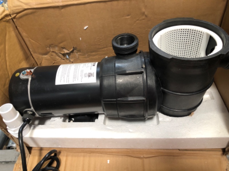 Photo 3 of **MISSING PARTS** VEVOR Swimming Pool Pump, 1.5 HP 115 V, 1100 W Single Speed Pumps for Above Ground Pool w/ Strainer Basket, 5280 GPH Max. Flow, Certification of ETL for...
