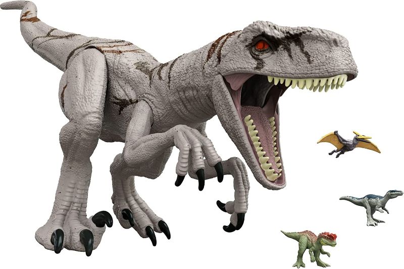 Photo 1 of Jurassic World Dominion Super Colossal Atrociraptor Action Figure, Extra Large Dinosaur Toy 37 Inches, Movable Joints & Stomach Release, 4 Years & Up [Amazon Exclusive]
