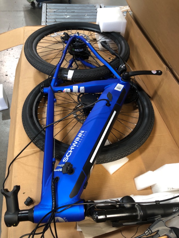 Photo 2 of ***PARTS ONLY*** Schwinn Marshall Hybrid E-Bike - Blue - S/M   27.5 x 2.3 tires
