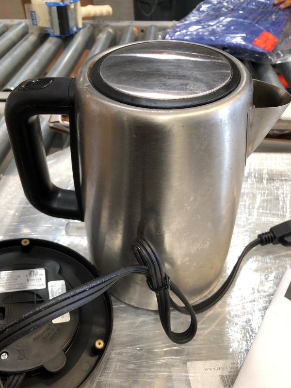 Photo 3 of *** PARTS ONLY ***
Amazon Basics Stainless Steel Fast, Portable Electric Hot Water Kettle for Tea and Coffee, 1.7-Liter, Silver
