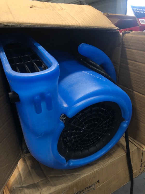 Photo 2 of 1/4 HP Air Mover Blower Fan for Water Damage Restoration Carpet Dryer Floor Home and Plumbing Use in Blue
