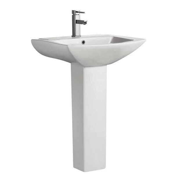 Photo 1 of **ONLY SINK TOP*- Sublime Pedestal Bathroom Vessel Sink Round Single Faucet Hole in White
