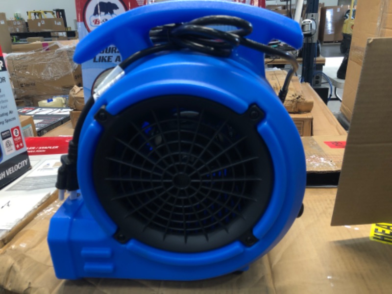 Photo 2 of 1/8 HP Air Mover Carpet Dryer Floor Blower Fan for Home Use in Blue
