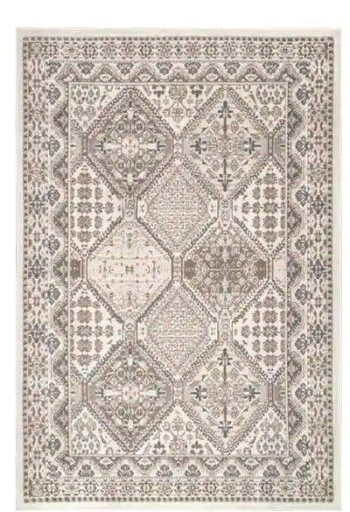 Photo 1 of Becca Vintage Tiles Beige 8 ft. x 10 ft. Area Rug
