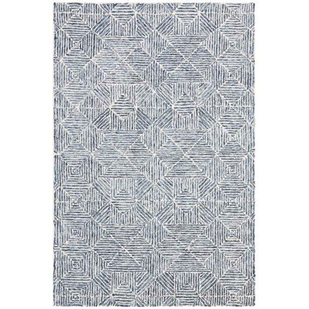 Photo 1 of ABT763M-4 4 X 6 Ft. Abstract Rectangle Hand-Tufted Rug - Blue
