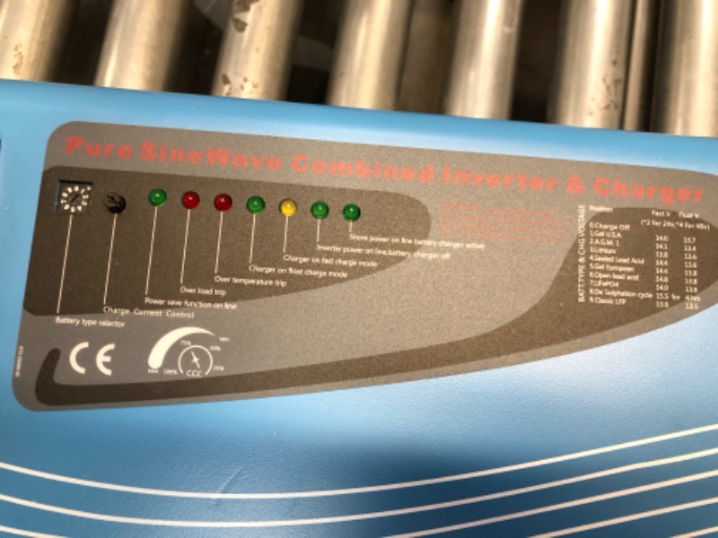 Photo 1 of SUNGOLDPOWER 4000W 12V Pure Sine Wave Power Inverter DC 12V Input to AC 120V Output Converter, Low Frequency Inverter Charger for Home, RV, Truck, Off-Grid Solar Wind Power Inverters, Blue
-