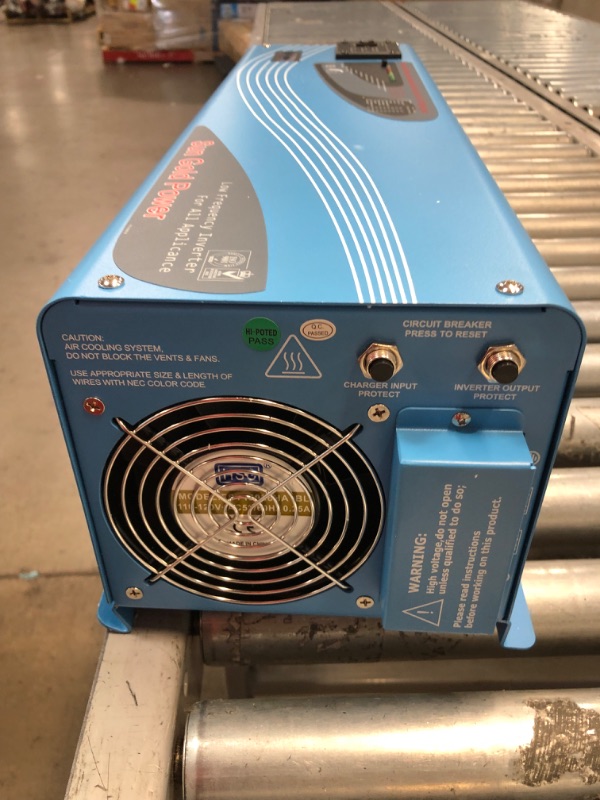 Photo 1 of SUNGOLDPOWER 4000W 12V Pure Sine Wave Power Inverter DC 12V Input to AC 120V Output Converter, Low Frequency Inverter Charger for Home, RV, Truck, Off-Grid Solar Wind Power Inverters, Blue
-