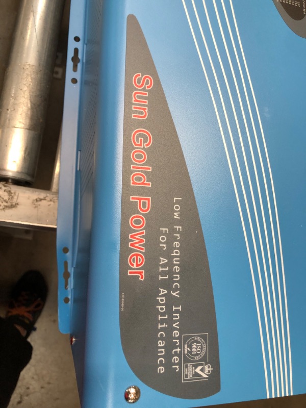 Photo 1 of SUNGOLDPOWER 4000W 12V Pure Sine Wave Power Inverter DC 12V Input to AC 120V Output Converter, Low Frequency Inverter Charger for Home, RV, Truck, Off-Grid Solar Wind Power Inverters, Blue
-